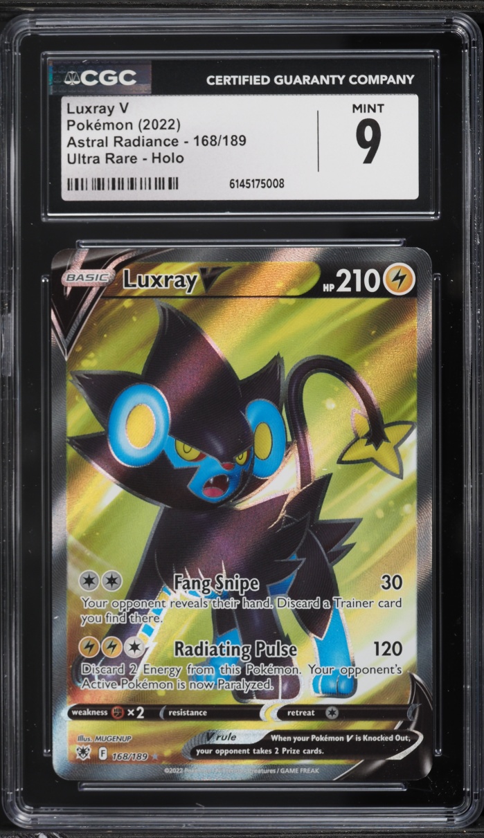 2022 Pokemon Sword & Shield Astral Radiance Full Art Luxray V #168 CGC 9 MINT