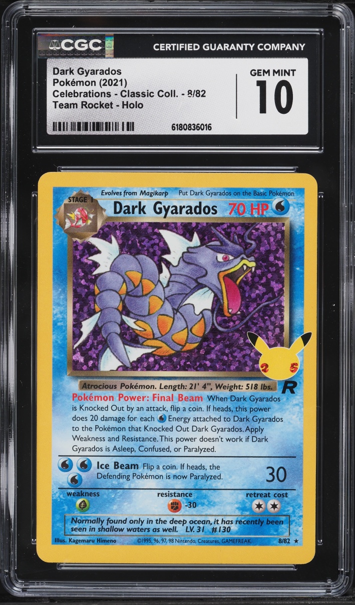 2021 Pokemon Sword & Shield Celebrations Classic Collection Holo Dark Gyarados #8 CGC 10 GEM