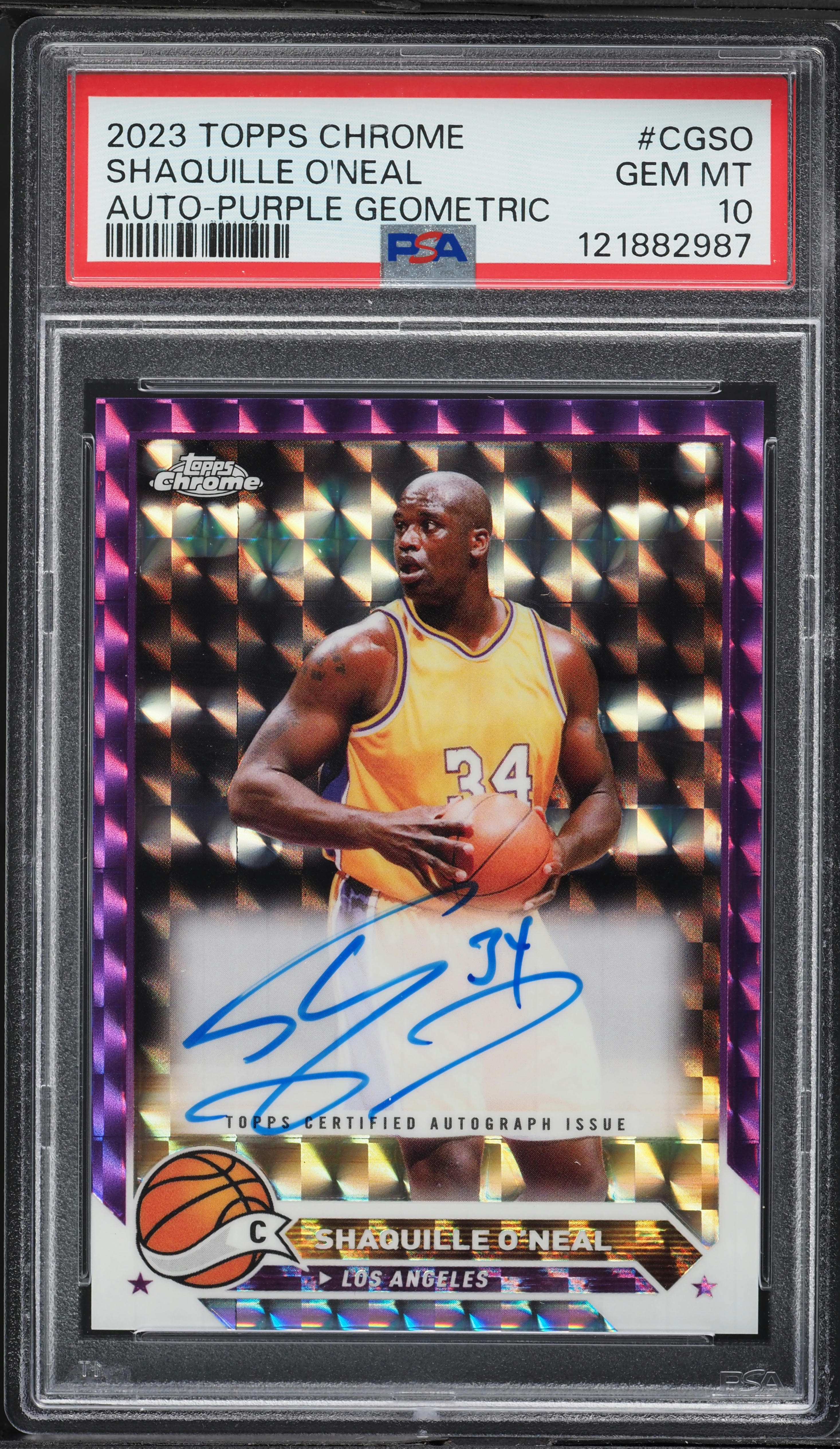 2023 Topps Chrome Purple Geometric Shaquille O'Neal AUTO