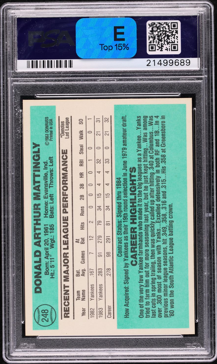1984 Donruss Don Mattingly ROOKIE #248 PSA 10 GEM MINT