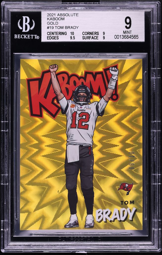 2021 Absolute Kaboom! Gold Tom Brady /10 #19 BGS 9 MINT
