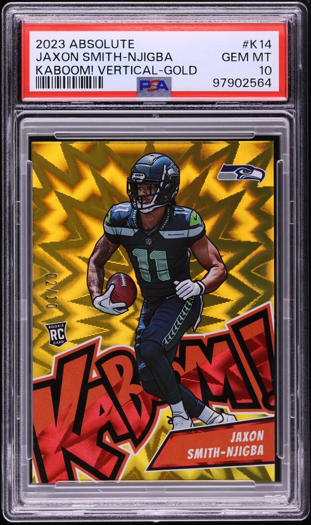 2023 Absolute Kaboom Vertical Gold Jaxon Smith-Njigba ROOKIE /10 #K14 PSA 10 GEM MINT