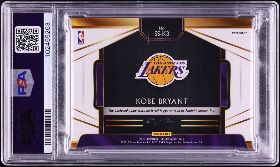 2018 Panini Select Swatches Black Kobe Bryant PATCH 1/1 #SS-KB PSA 9 MINT