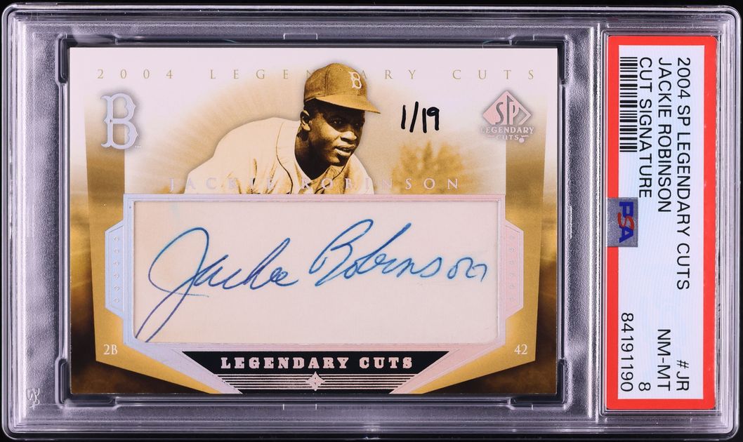 2004 SP Legendary Cuts Signature Jackie Robinson AUTO 1/19 #JR PSA 8 NM-MT