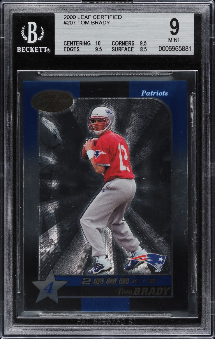 2000 Leaf Certified Tom Brady ROOKIE /1500 #207 BGS 9 MINT
