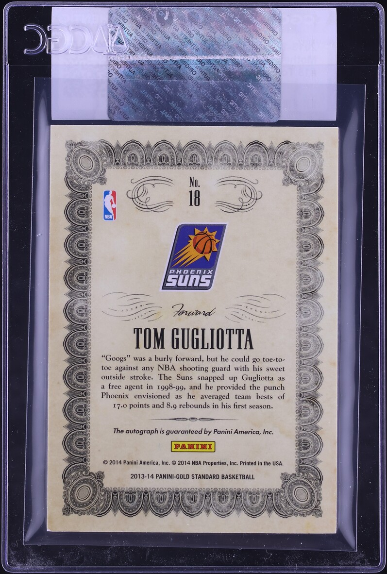 2013 Panini Gold Standard Mother Lode Tom Gugliotta AUTO /225 #18 CGC AUTH