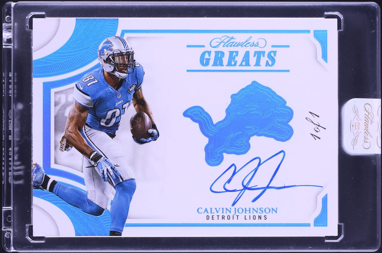 2025 Panini Flawless Greats Platinum Calvin Johnson AUTO 1/1 #G-CJO - Photo 1