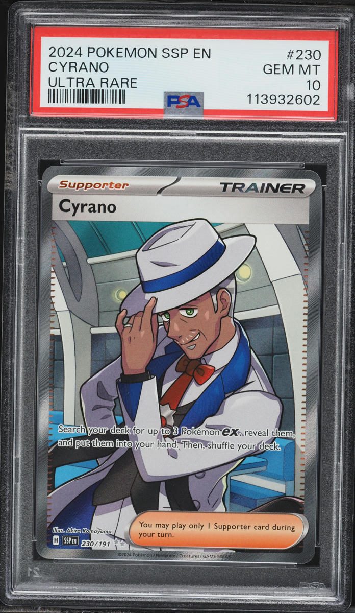 2024 Pokemon Scarlet & Violet Surging Sparks Full Art Cyrano #230 PSA 10 GEM MINT