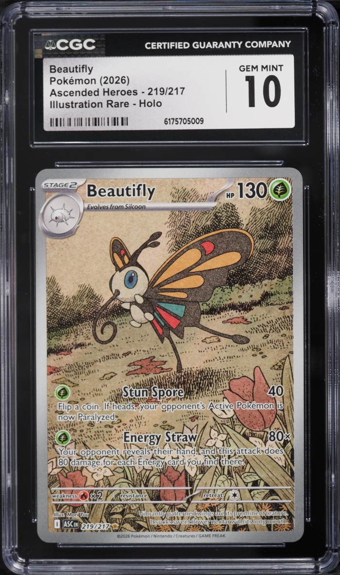 2026 Pokemon Mega Evolution Ascended Heroes IR Beautifly #219 CGC 10 GEM MINT