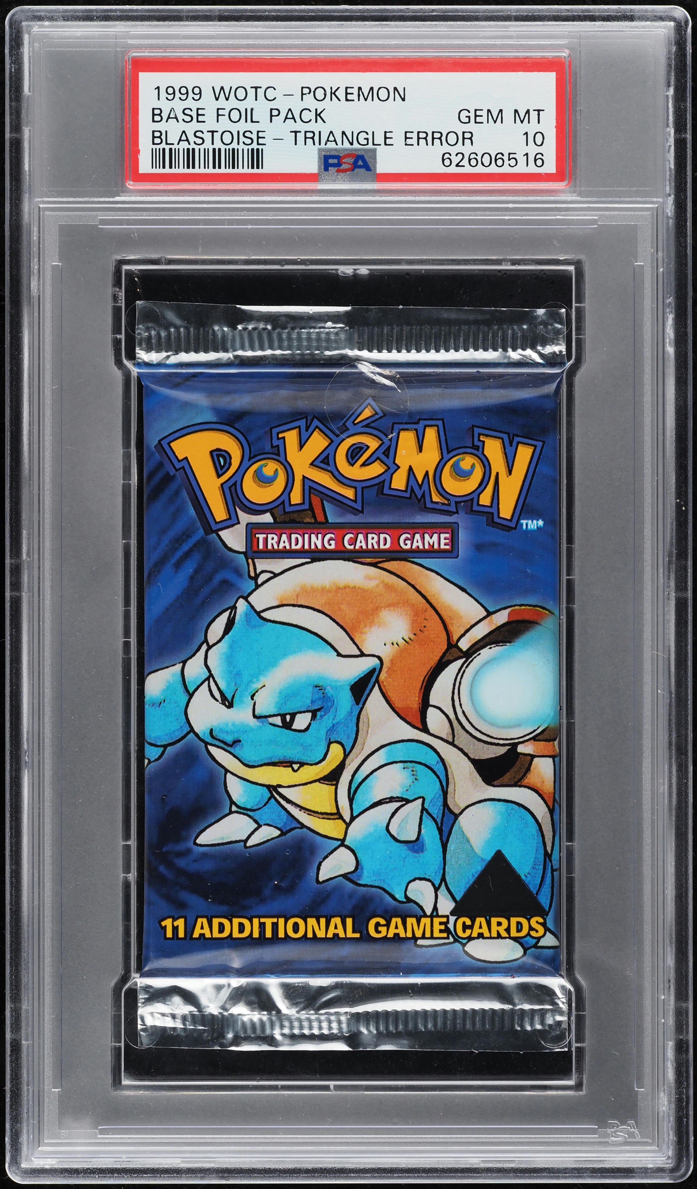 1999 Pokemon Base Set Triangle Error Foil Pack Blastoise Art PSA 10 GEM MINT