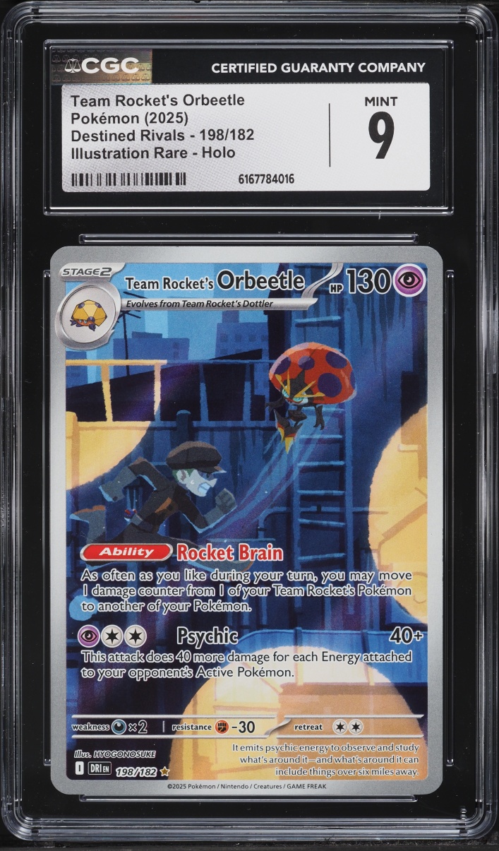 2025 Pokemon Scarlet & Violet Destined Rivals IR Team Rocket's Orbeetle #198 CGC 9 MINT