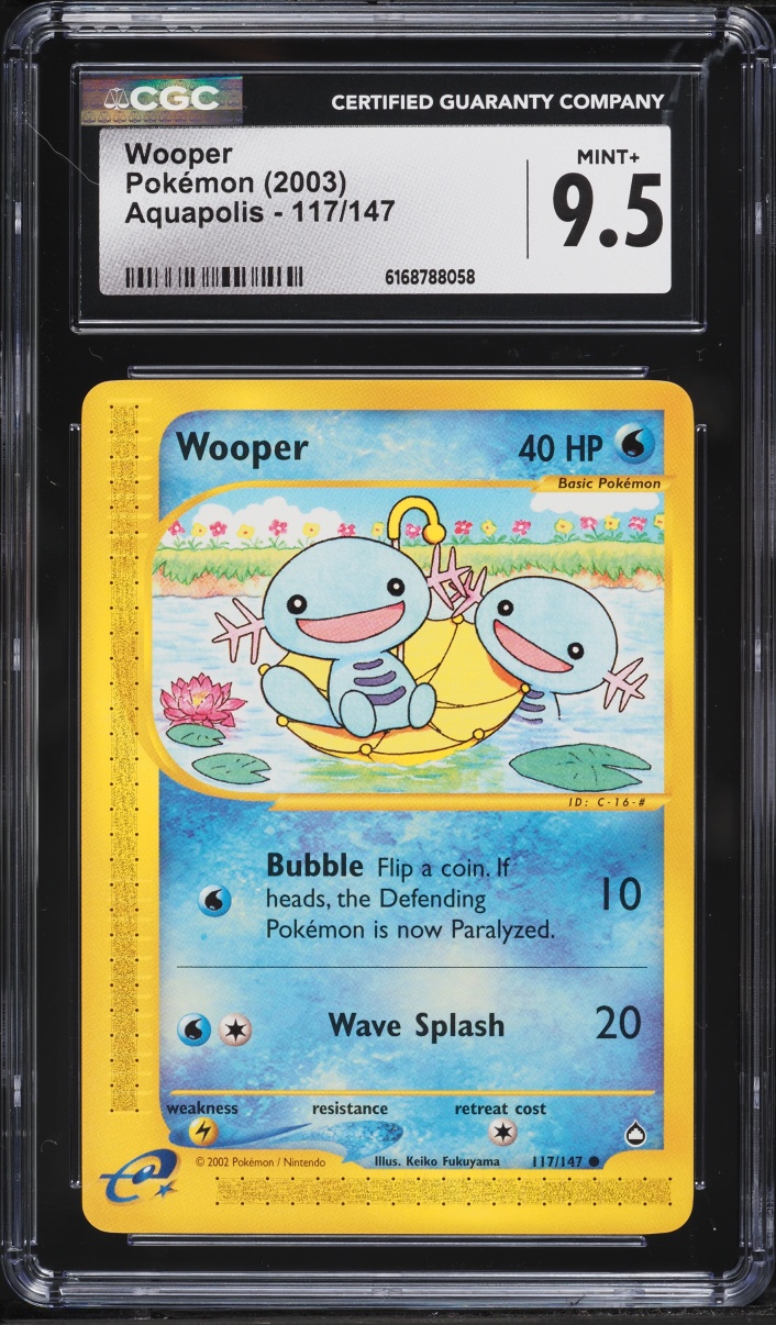 2003 Pokemon Aquapolis Wooper #117 CGC 9.5 MINT+