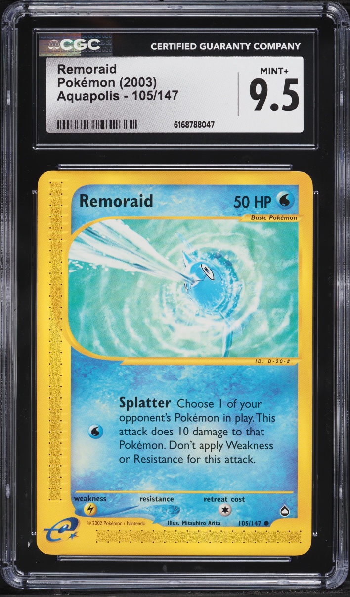 2003 Pokemon Aquapolis Remoraid #105 CGC 9.5 MINT+