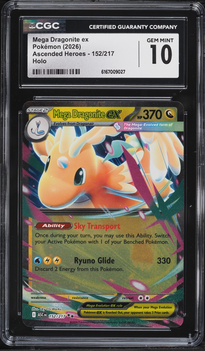 2026 Pokemon Mega Evolution Ascended Heroes Holo Mega Dragonite Ex #152 CGC 10 GEM MINT