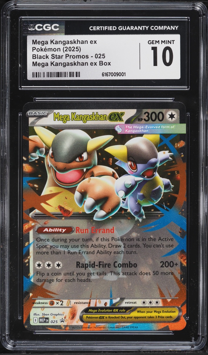 2025 Pokemon Mega Evolution Black Star Promo Mega Kangaskhan Ex #25 CGC 10 GEM MINT
