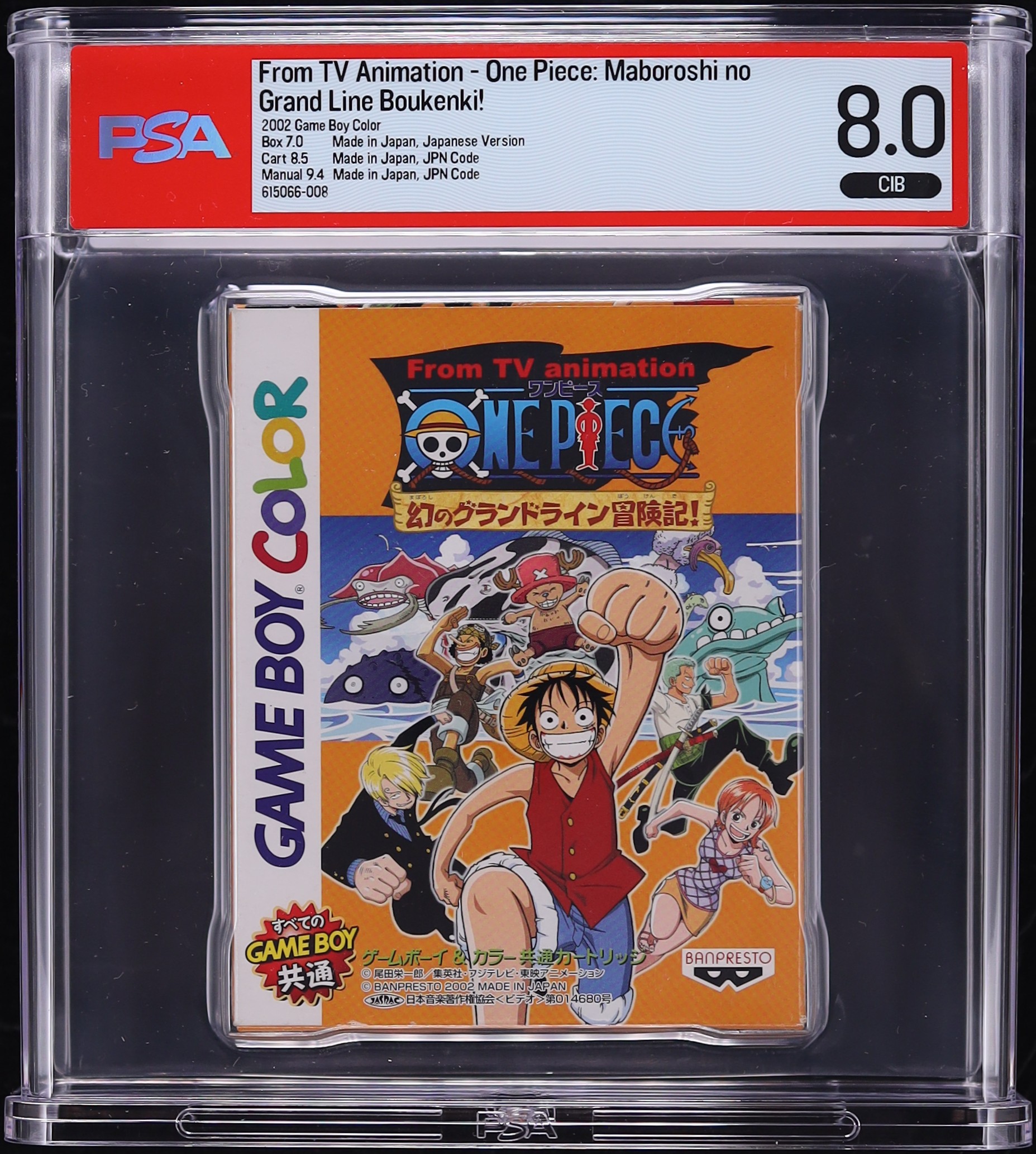 One Piece: Maboroshi No Grand Line Boukenki! Japanese (Nintendo Game Boy Color) PSA 8 CIB