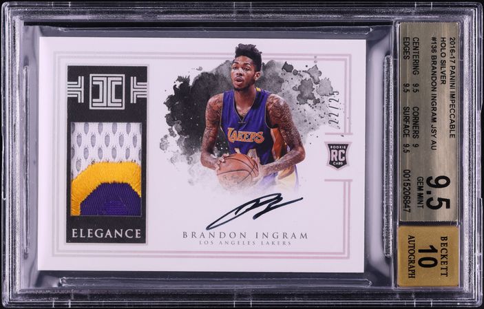 2016 Panini Impeccable Platinum Brandon Ingram ROOKIE PATCH AUTO 1