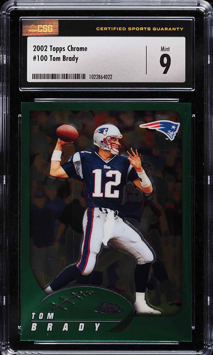 2002 Topps Chrome Tom Brady #100 CSG 9 MINT