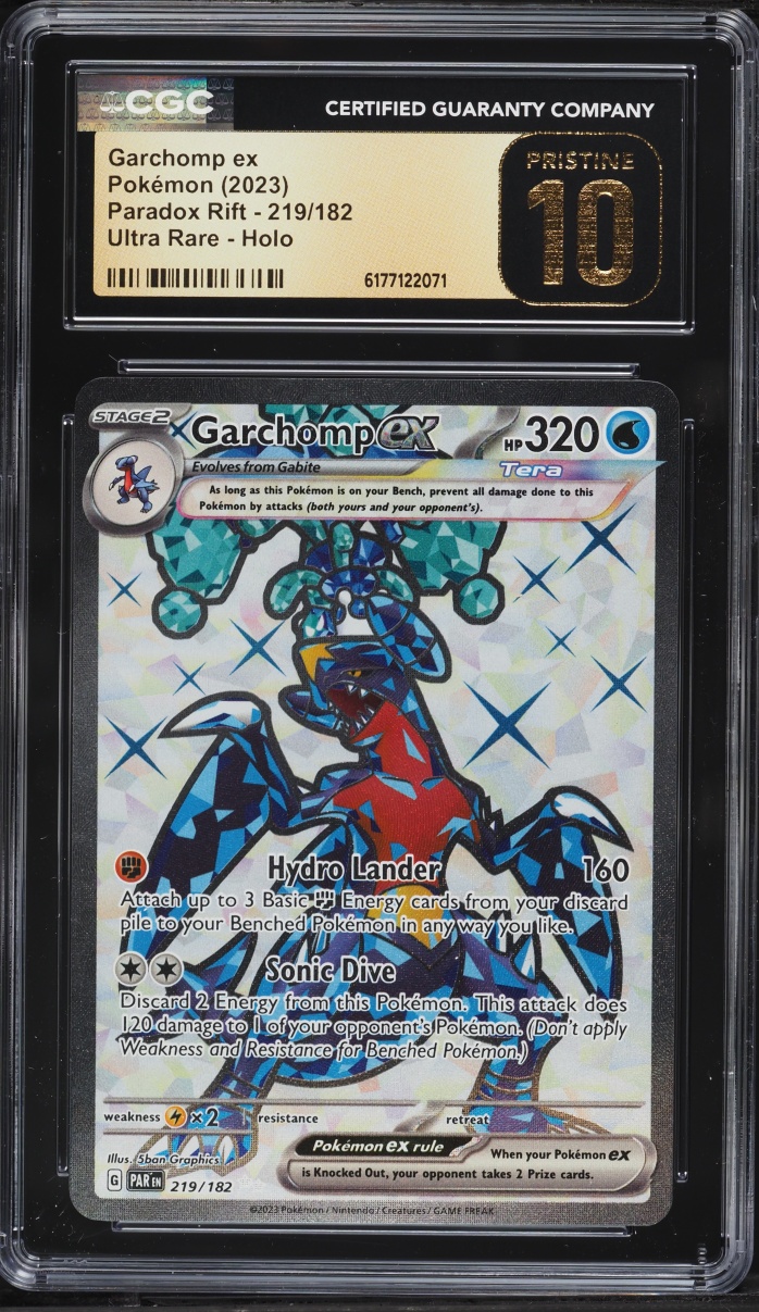 2023 Pokemon Scarlet & Violet Paradox Rift Full Art Garchomp Ex #219 CGC 10 Pristine