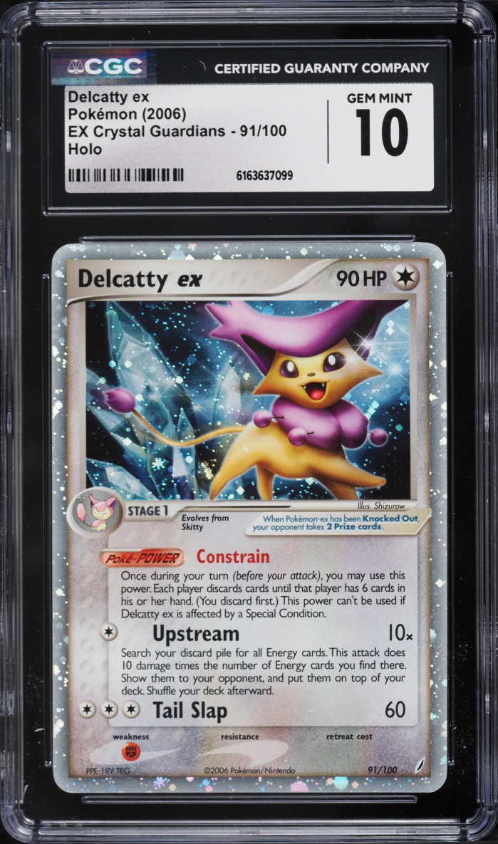 2006 Pokemon EX Crystal Guardians Holo Delcatty Ex #91 CGC 10 GEM MINT