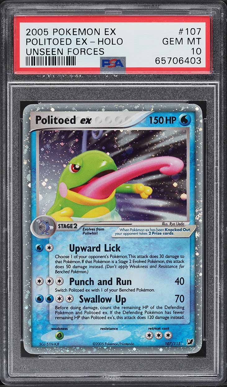2005 Pokemon EX Unseen Forces Holo Politoed ex #107 PSA 10 GEM MINT