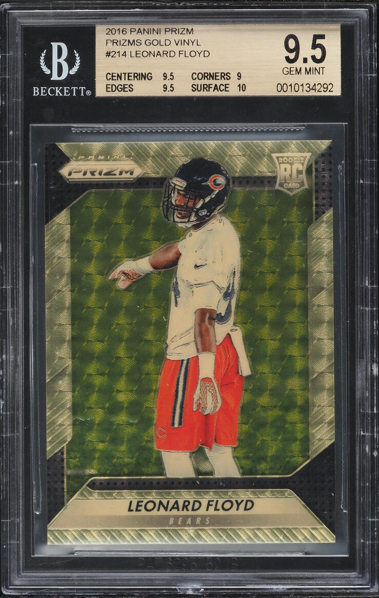 2016 Panini Prizm Gold Vinyl Leonard Floyd ROOKIE /5 #214 BGS 9.5 GEM MINT