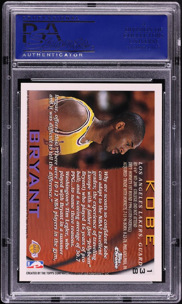 1996 Topps Chrome Kobe Bryant ROOKIE #138 PSA 10 GEM MINT