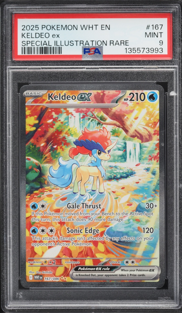2025 Pokemon Scarlet & Violet White Flare SIR Keldeo ex #167 PSA 9 MINT