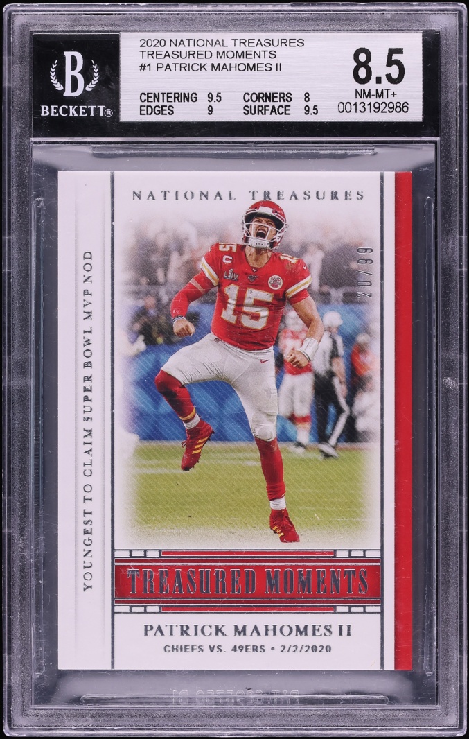 2020 National Treasures Treasured Moments Patrick Mahomes II /99 #TM-PM BGS 8.5 NM-MT+ - Photo 1