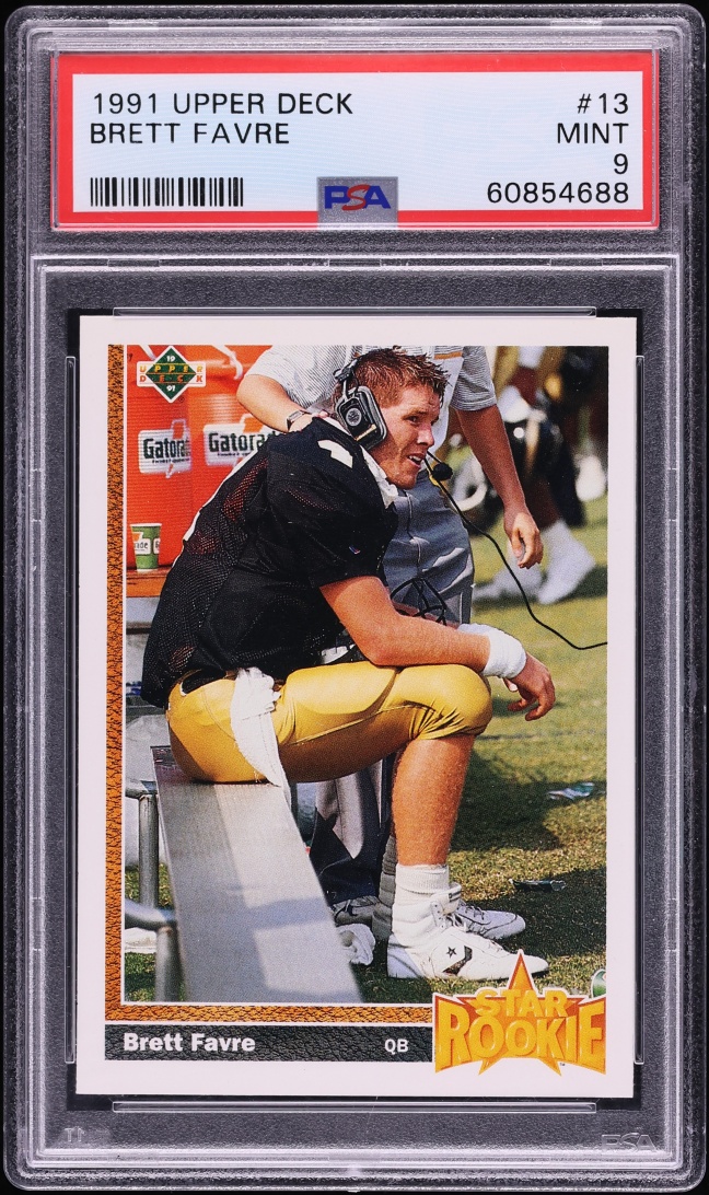 1991 Upper Deck Football Brett Favre ROOKIE #13 PSA 9 MINT - Photo 1