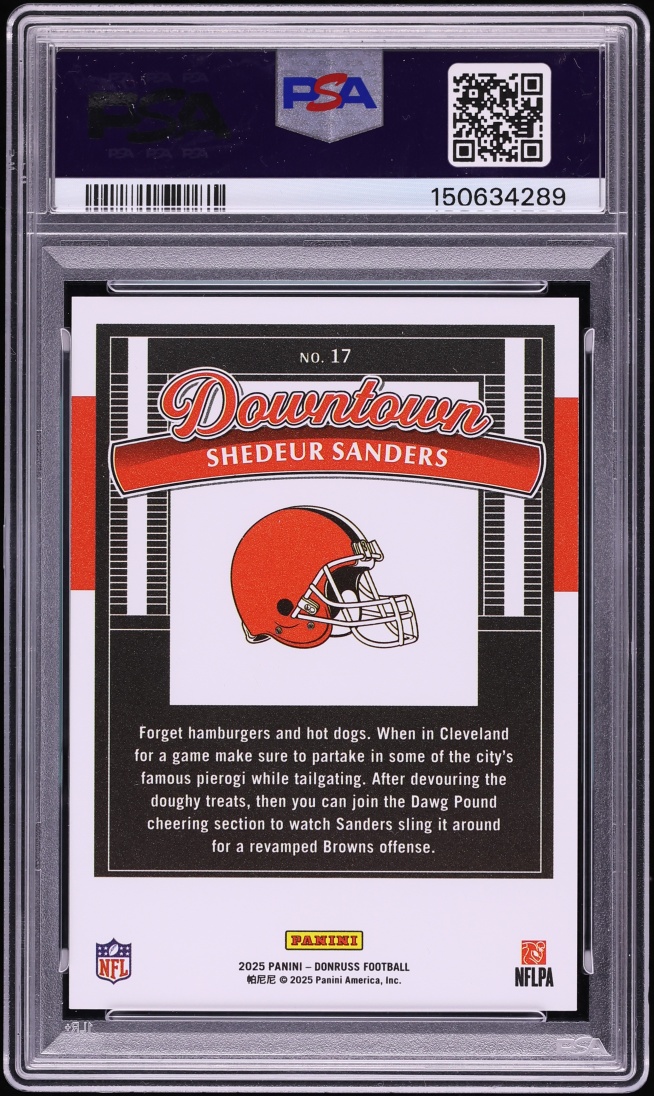 2025 Donruss Downtown Shedeur Sanders ROOKIE #17 PSA 10 GEM MINT - Photo 2