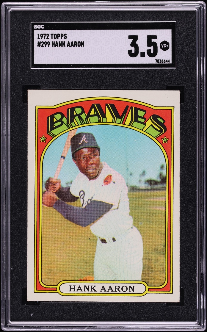 1972 Topps Hank Aaron #299 SGC 3.5 VG+ - Photo 1
