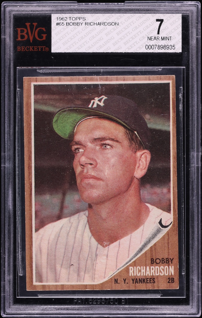 1962 Topps Bobby Richardson #65 BVG 7 NRMT - Photo 1