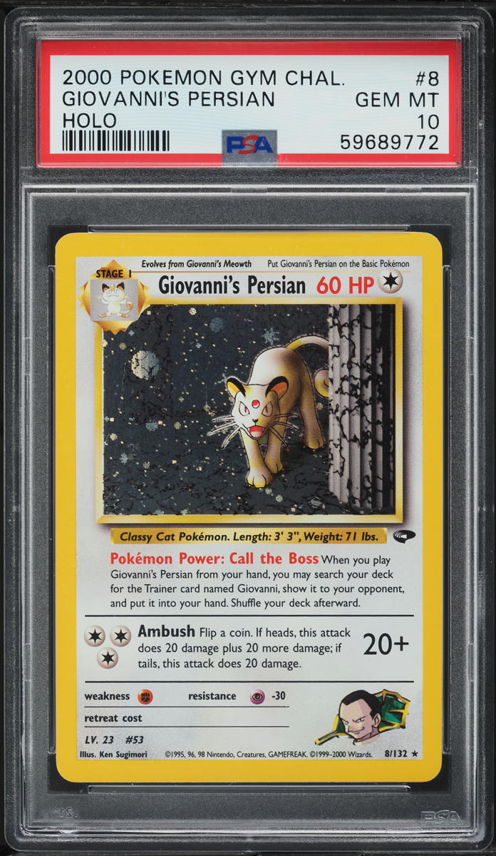 2000 Pokemon Gym Challenge Holo Giovanni's Persian #8 PSA 10 GEM MINT