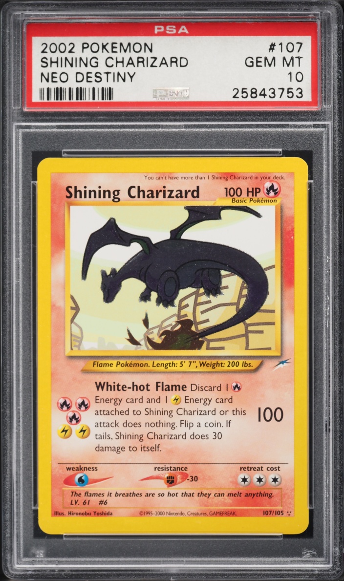 2002 Pokemon Neo Destiny Shining Charizard #107 PSA 10 GEM MINT