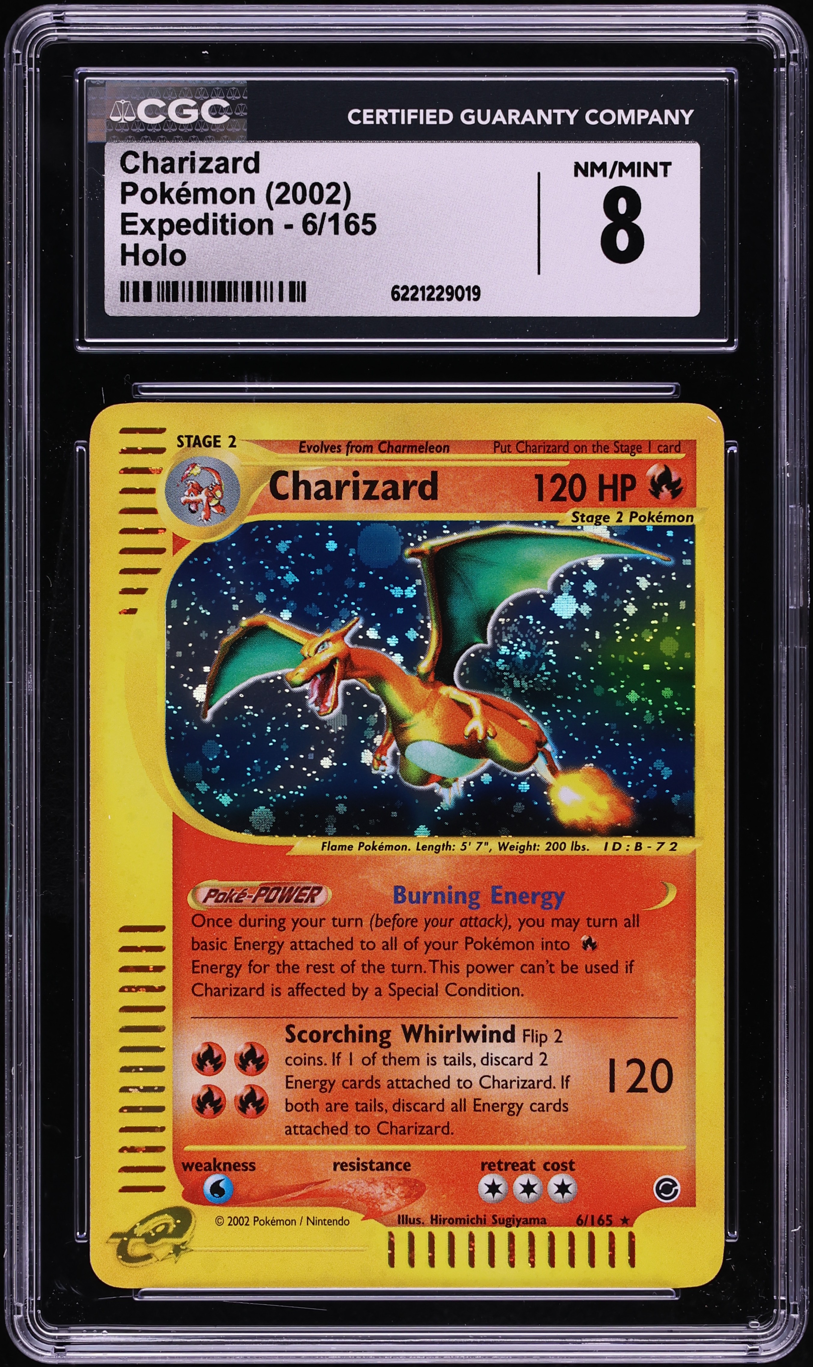 2002 Pokemon Expedition Holo Charizard #6 CGC 8 NM-MT