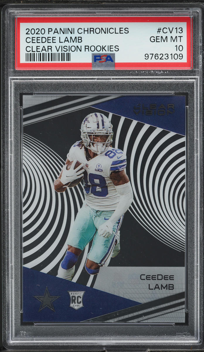2020 Panini Chronicles Clear Vision CeeDee Lamb ROOKIE #CV13 PSA 10 GEM MINT