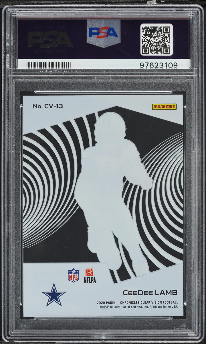 2020 Panini Chronicles Clear Vision CeeDee Lamb ROOKIE #CV13 PSA 10 GEM MINT