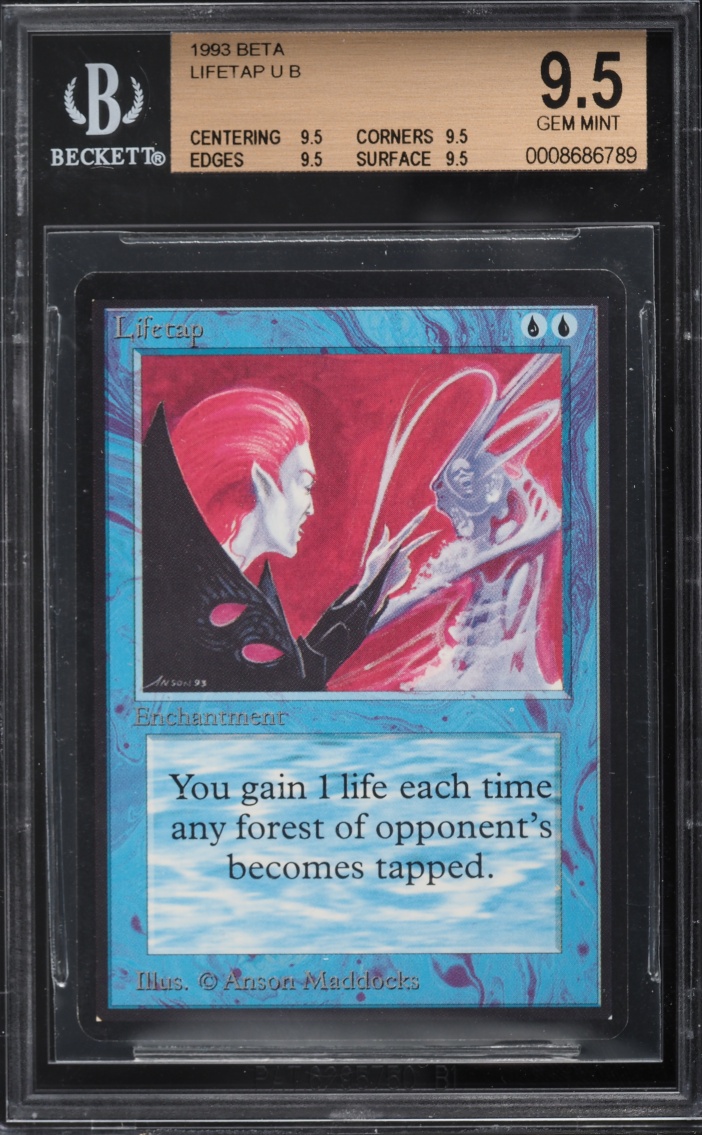 1993 Magic The Gathering MTG Beta Lifetap BGS 9.5 GEM MINT
