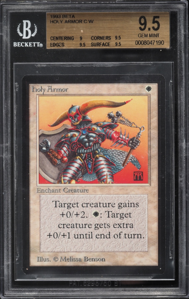 1993 Magic The Gathering MTG Beta Holy Armor BGS 9.5 GEM MINT