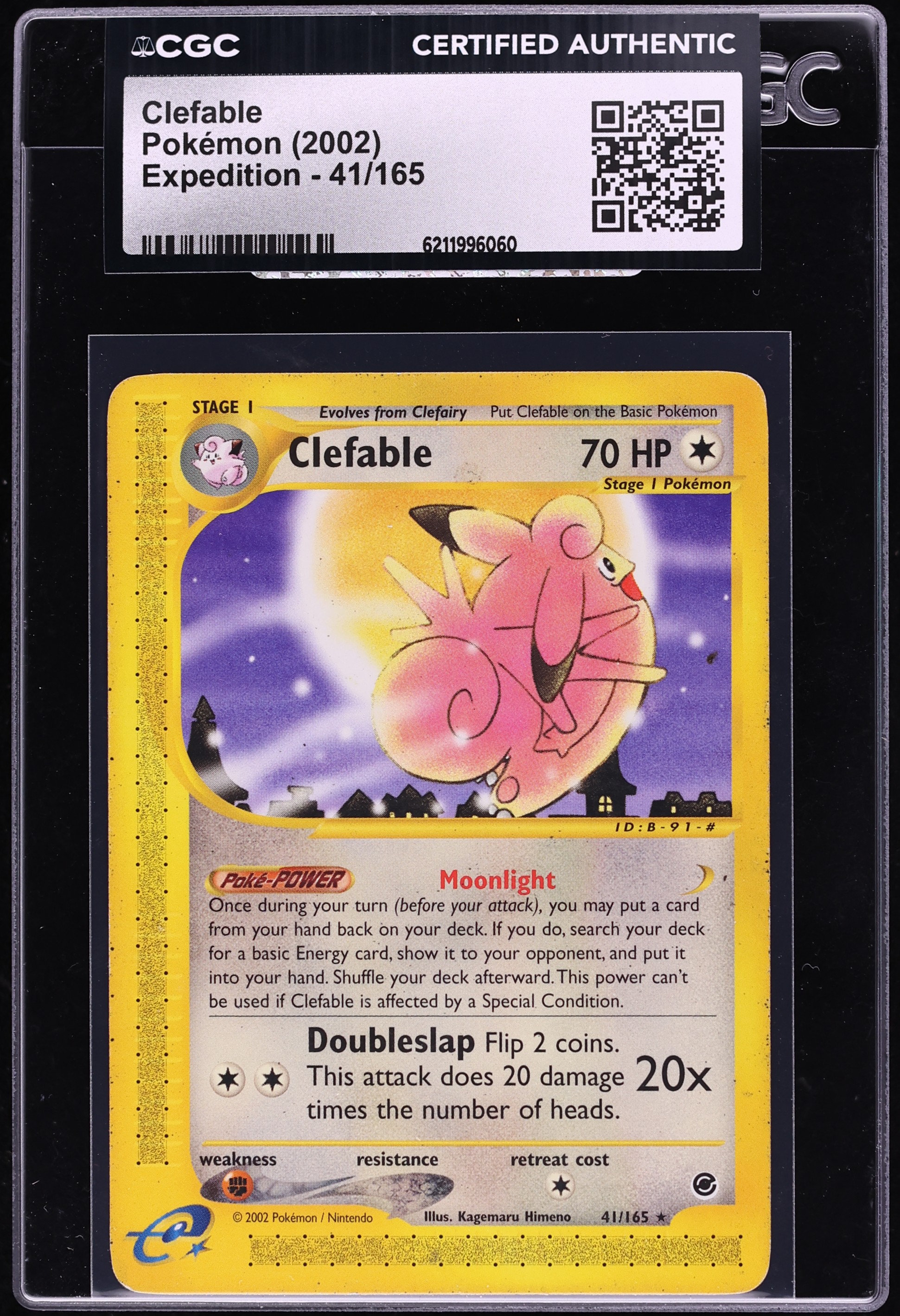 2002 Pokemon Expedition Clefable #41 CGC AUTH