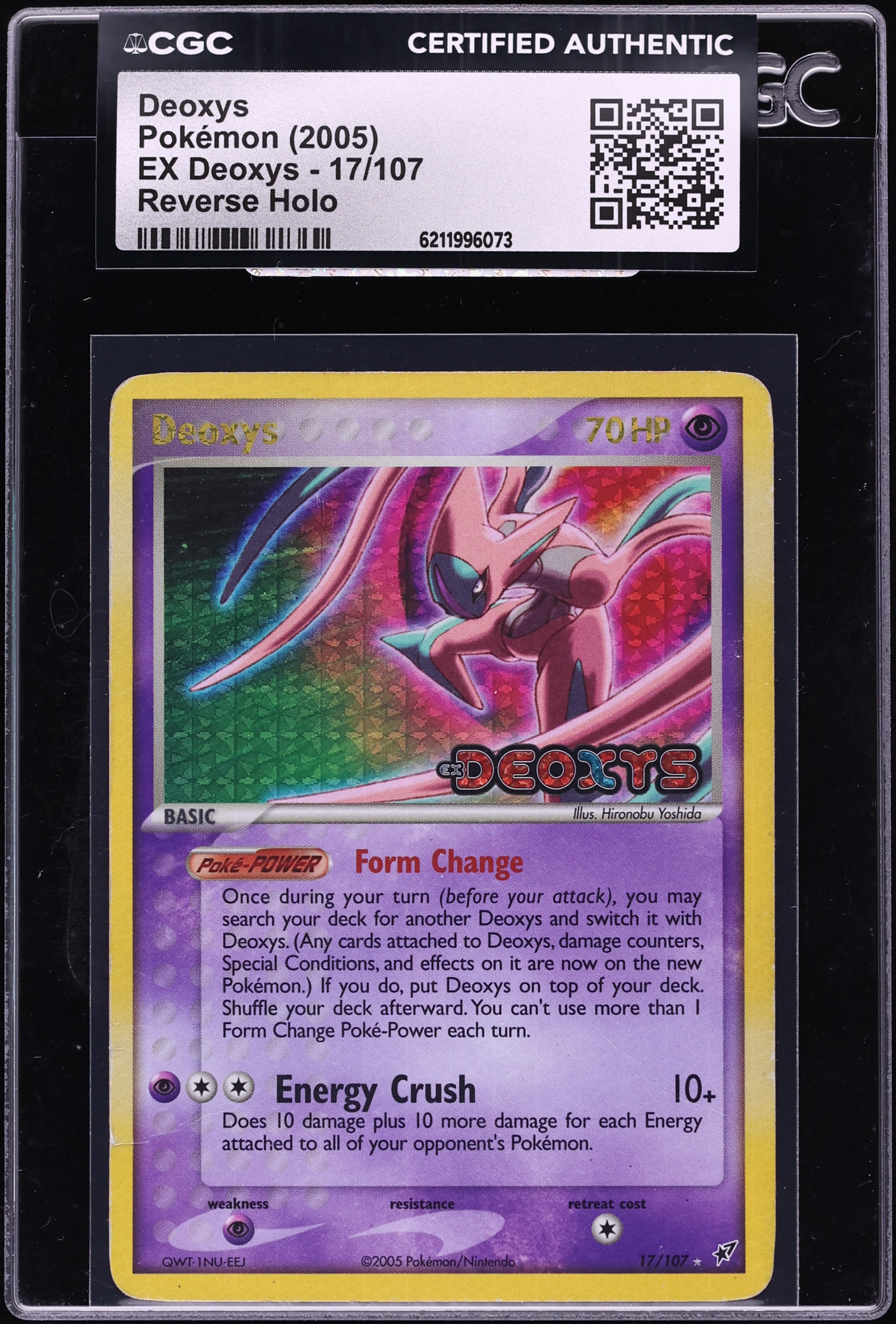 2005 Pokemon EX Deoxys Reverse Holo Deoxys #17 CGC AUTH