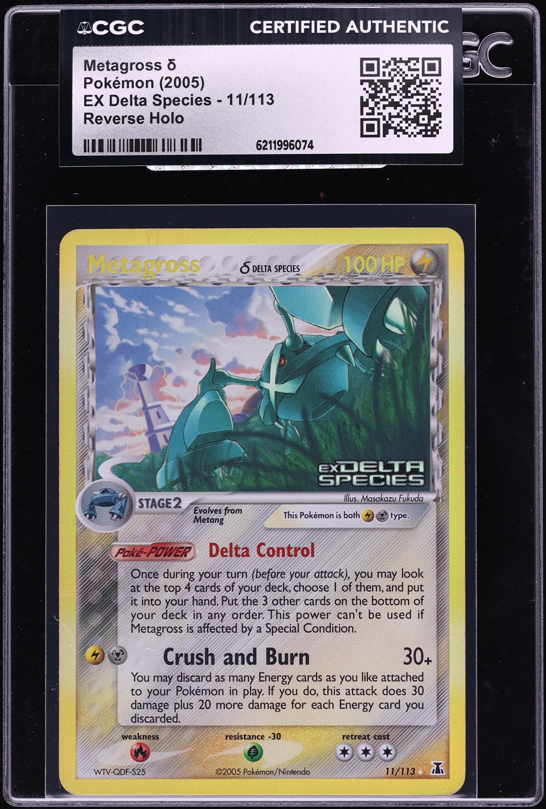 2005 Pokemon EX Delta Species Reverse Holo Metagross #11 CGC AUTH