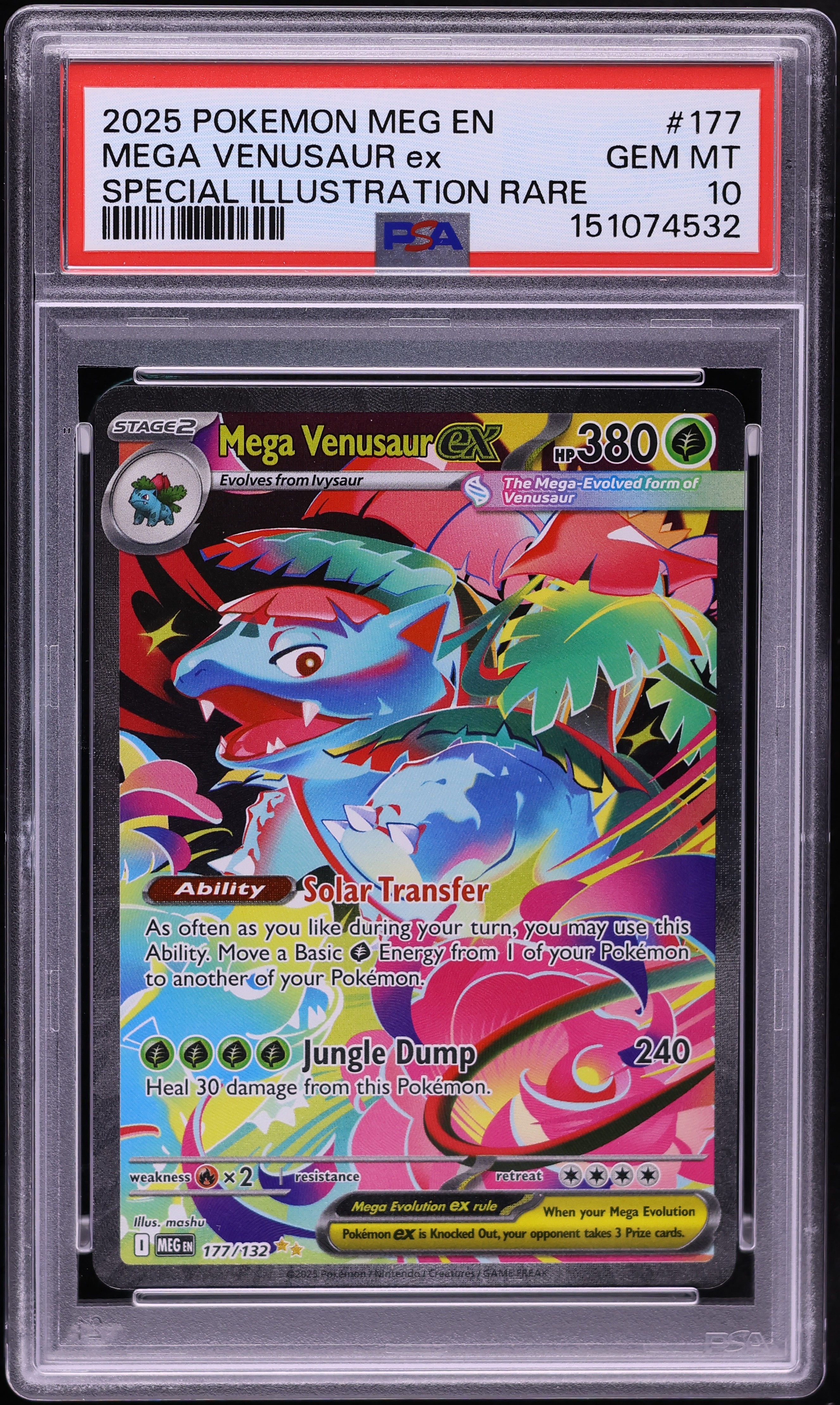 2025 Pokemon Mega Evolution SIR Mega Venusaur ex #177 PSA 10 GEM MINT