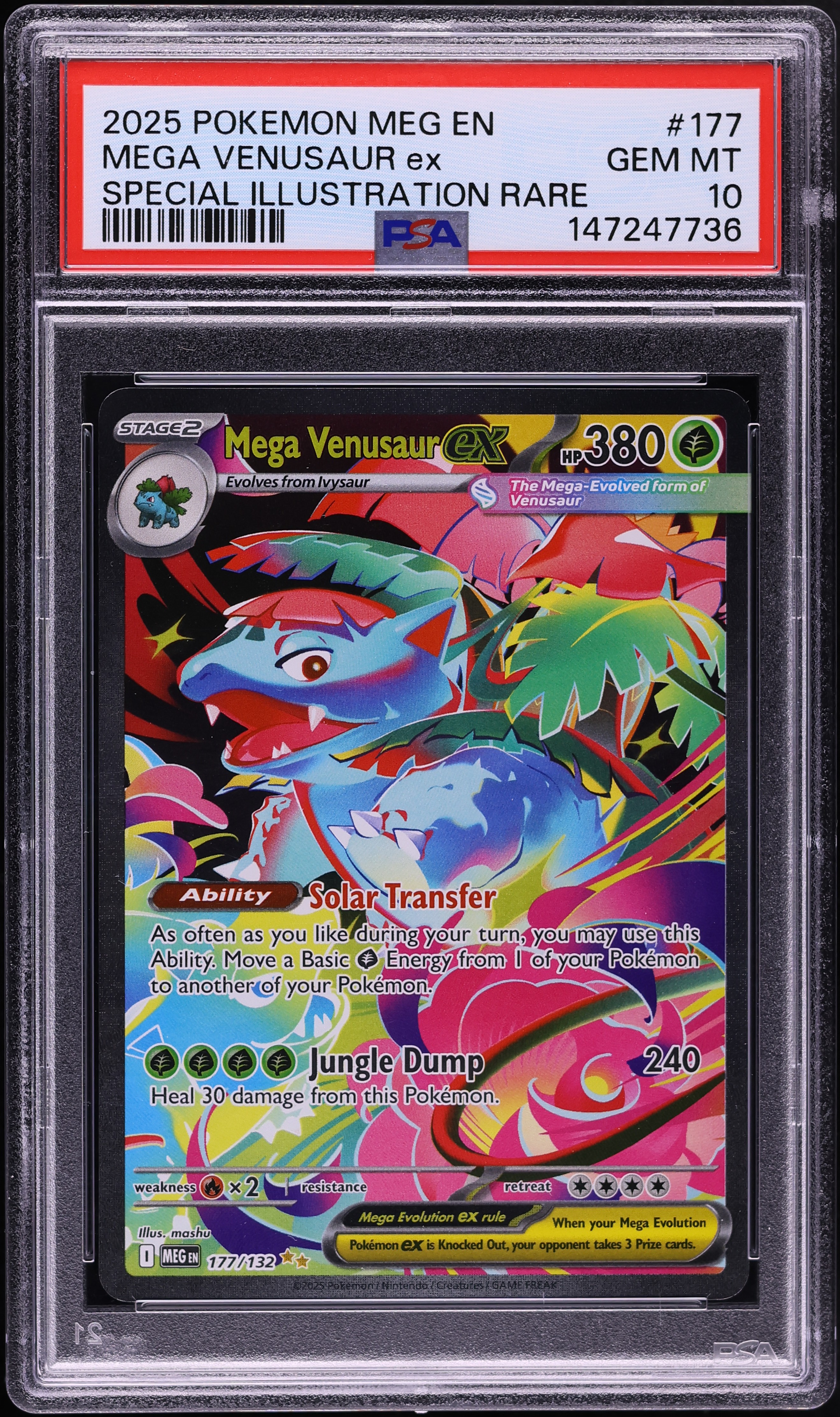 2025 Pokemon Mega Evolution SIR Mega Venusaur ex #177 PSA 10 GEM MINT