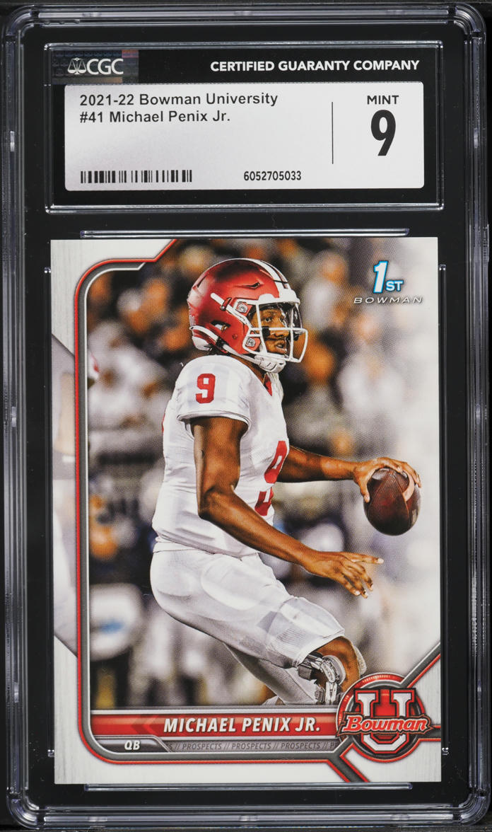 2021 Bowman University Michael Penix Jr. ROOKIE #41 CGC 9 MINT
