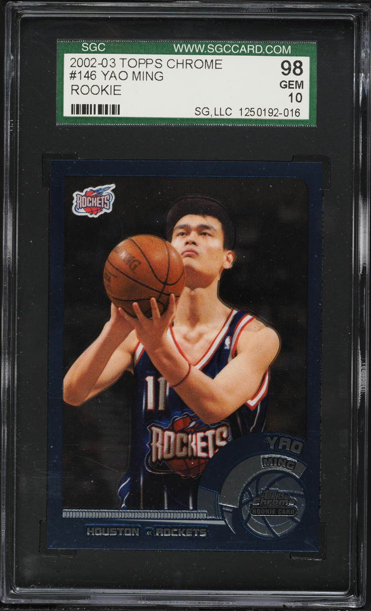 2002 Topps Chrome Yao Ming ROOKIE #146 SGC 10 GEM MINT