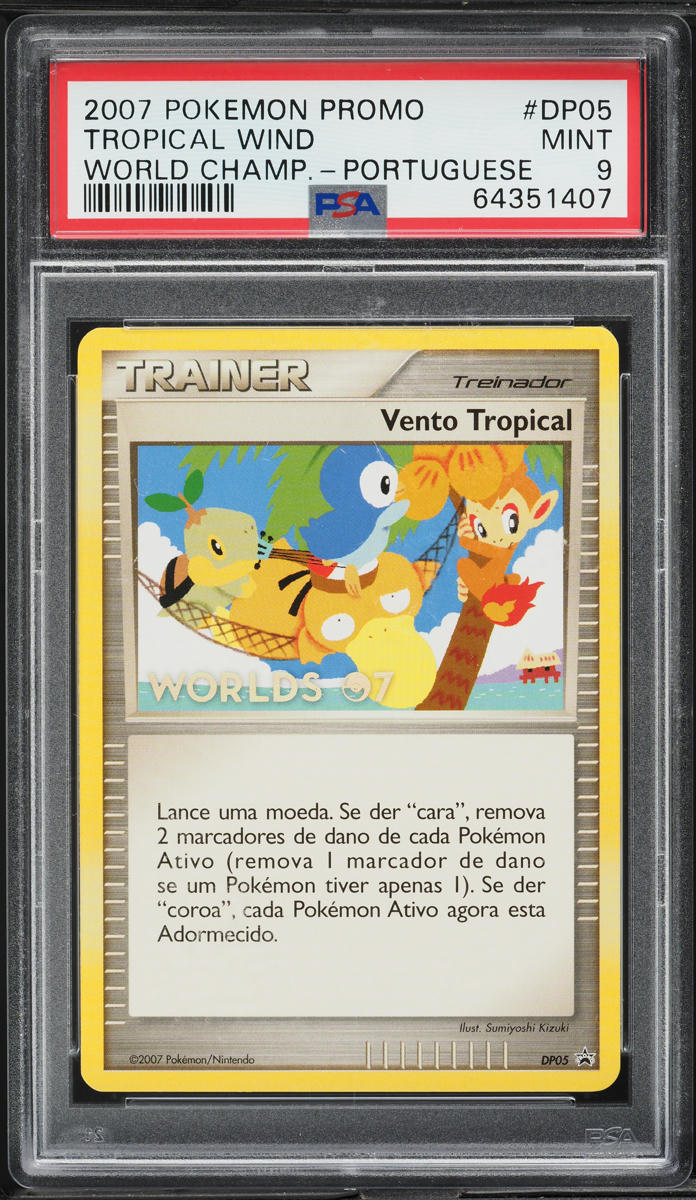 2007 Pokemon Portuguese World Championships Promo Tropical Wind #DP05 PSA 9 MINT