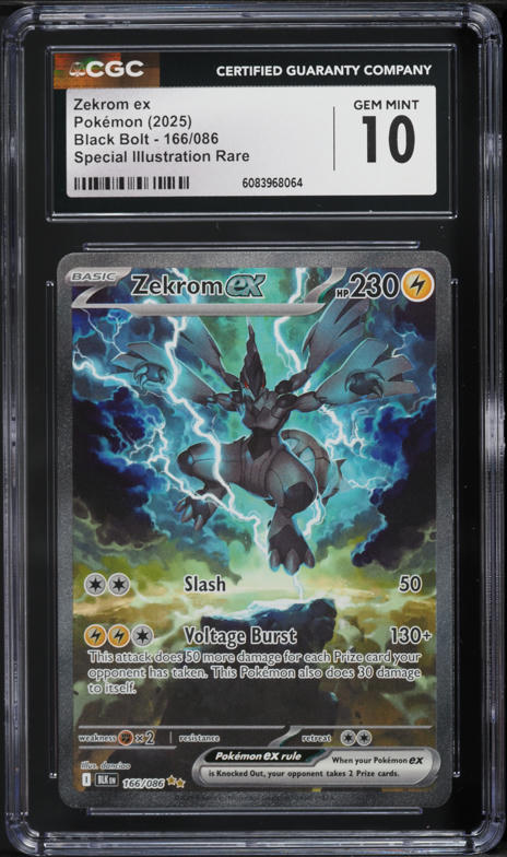 2025 Pokemon Black Bolt Black White Rare Zekrom Ex #172 PSA