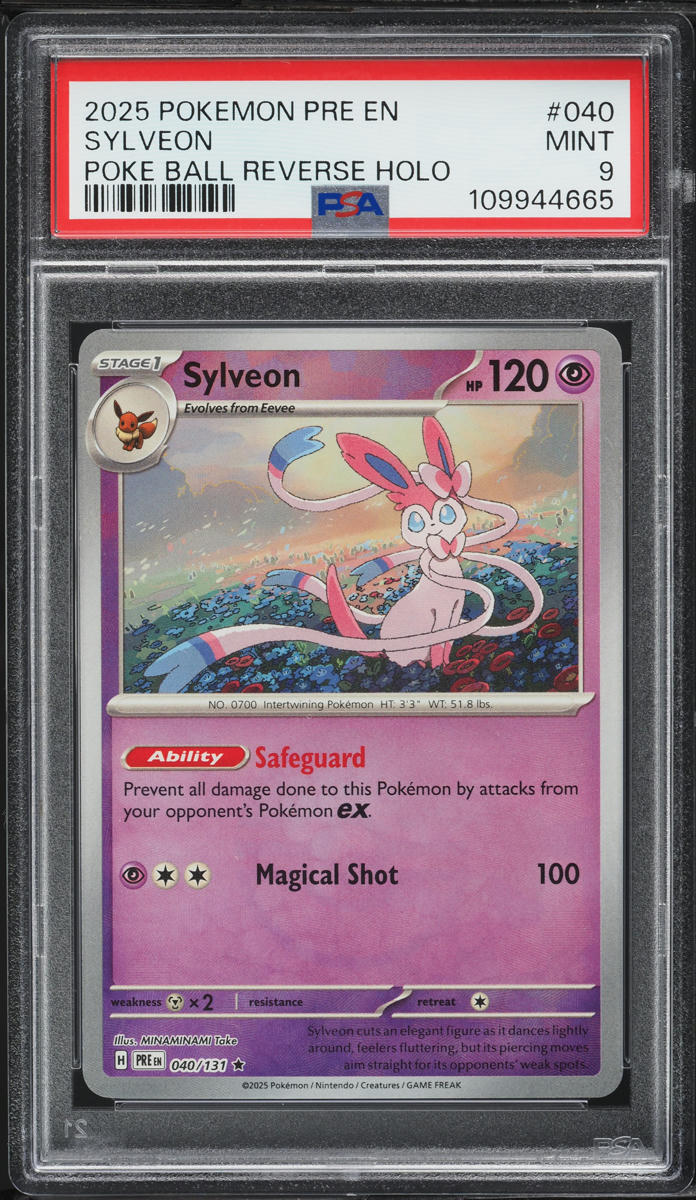 2025 Pokemon SV Prismatic Evolutions Poke Ball Holo Sylveon #40 PSA 9 MINT